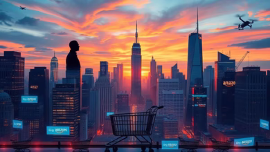 جيف بيزوس، أمازون، التجارة الإلكترونية، الحوسبة السحابية، لوجستيات، بيع بالتجزئة